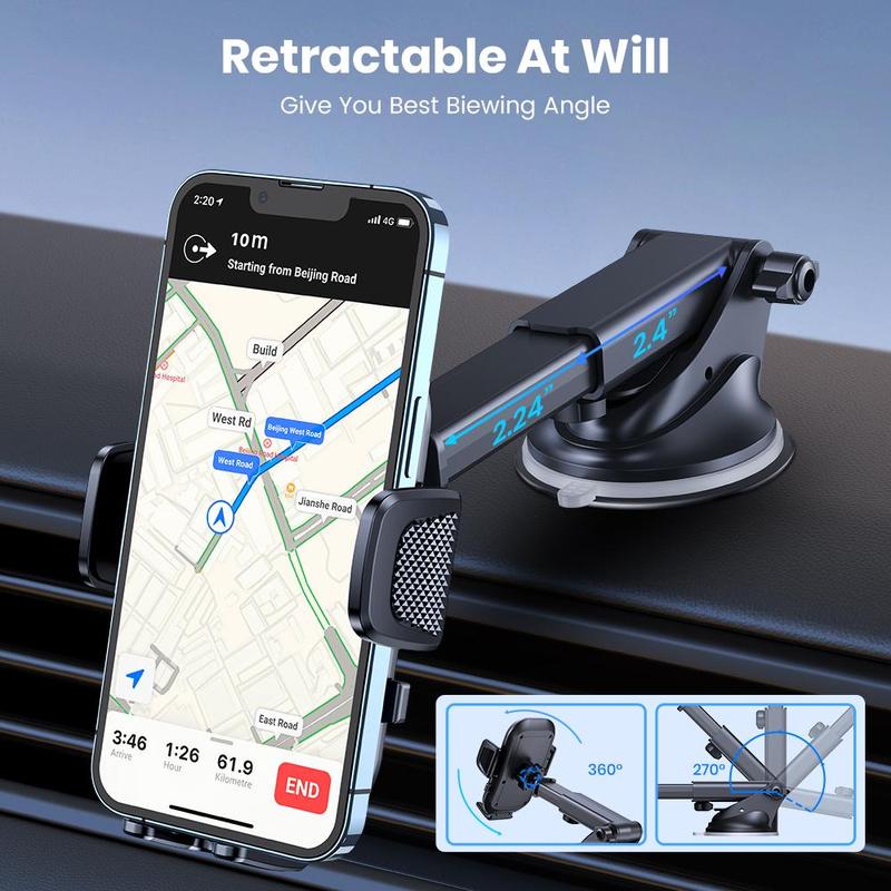 TOPK Car Phone Holder for Dashboard & Windscreen, 360° Rotatable Mobile Phone Holder, Universal Car Phone Navigation Bracket, Car Accessories