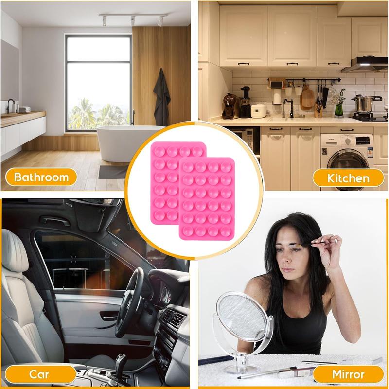 2Pcs Silicone Suction Cups Phone Case Adhesive Mount, Suction Phone Case Mount Anti-Slip Hands-Free Mobile Accessory Phone Accessory Holder Accessories Smartphone