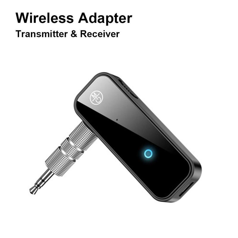 Wireless Transmitter Receiver, Wireless Adapter, 3.5mm Aux Jack Stereo Audio Input Output, Compatible with TV Car Headphone Speakers iPhone PC