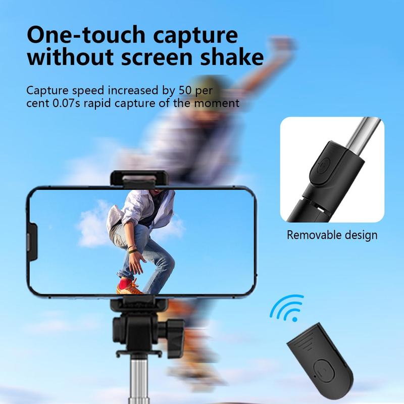 Portable Selfie Stick, 360-Degree Rotatable Phone Holder, Handheld Selfie Stick, Mobile Phone Accessories for Live Streaming, Vlogging, Travel