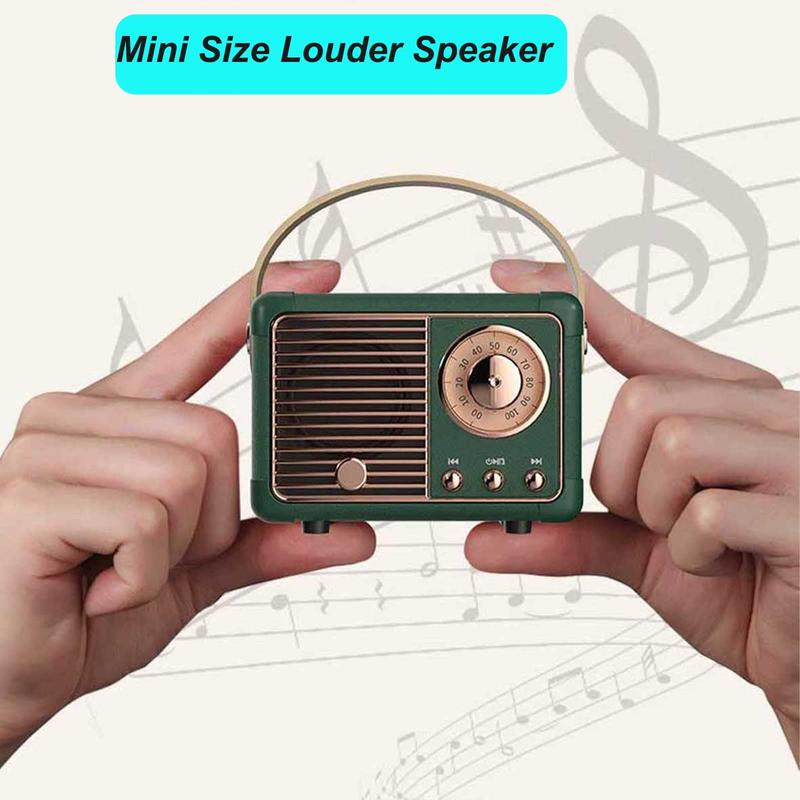 Mini Wireless Bluetooth Speaker, Vintage Decoration, Cute Retro Style, Desktop Decoration, Accessory, Gift for iPhone Android (Green) Audio Compact Portable Connection Stereo