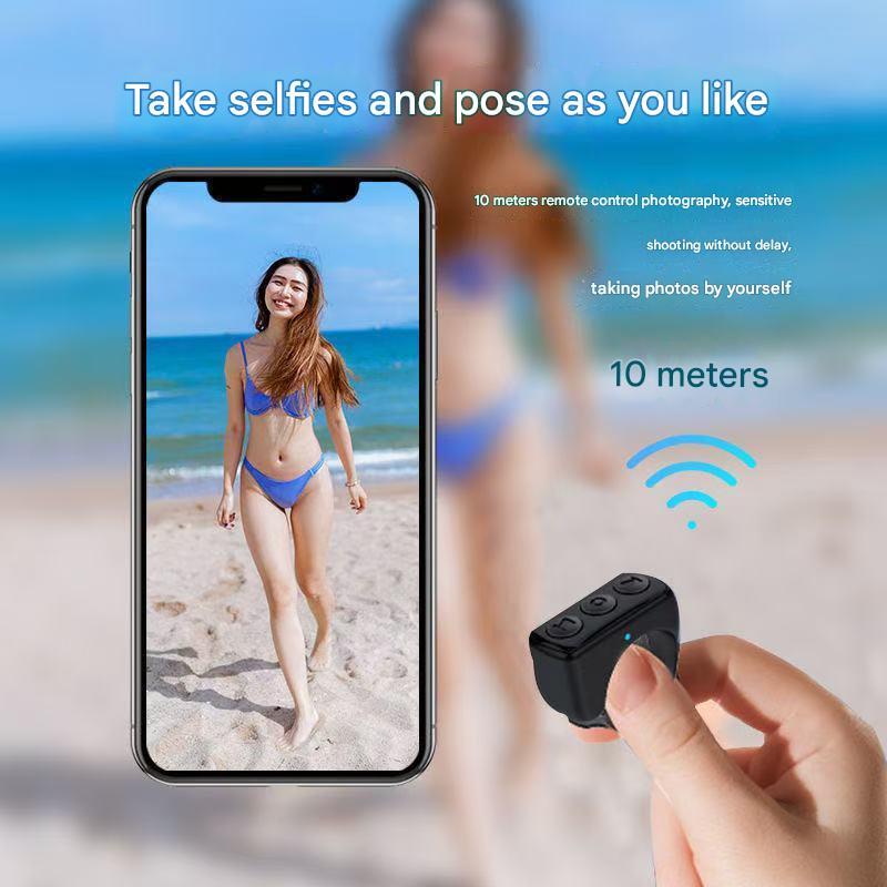 New selfie control short video artifact swipe screen to like short video smart bluetooth ring remote control