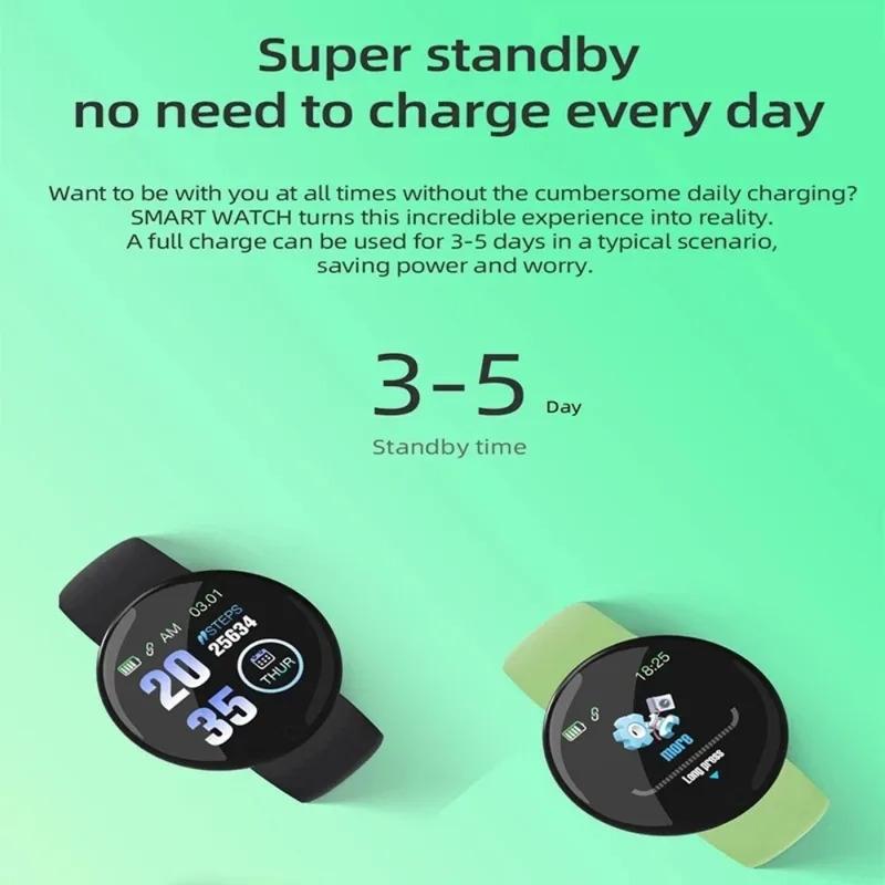 D18Pro Smart Watch Men Women Bluetooth Fitness Bracelet Sport Heart Rate Blood Pressure Kids Smartwatch for Xiaomi Reloj Hombre