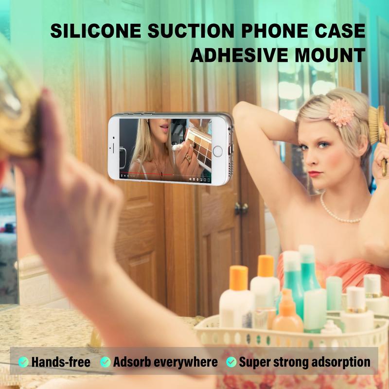 2Pcs Silicone Suction Cups Phone Case Adhesive Mount, Suction Phone Case Mount Anti-Slip Hands-Free Mobile Accessory Phone Accessory Holder Accessories Smartphone