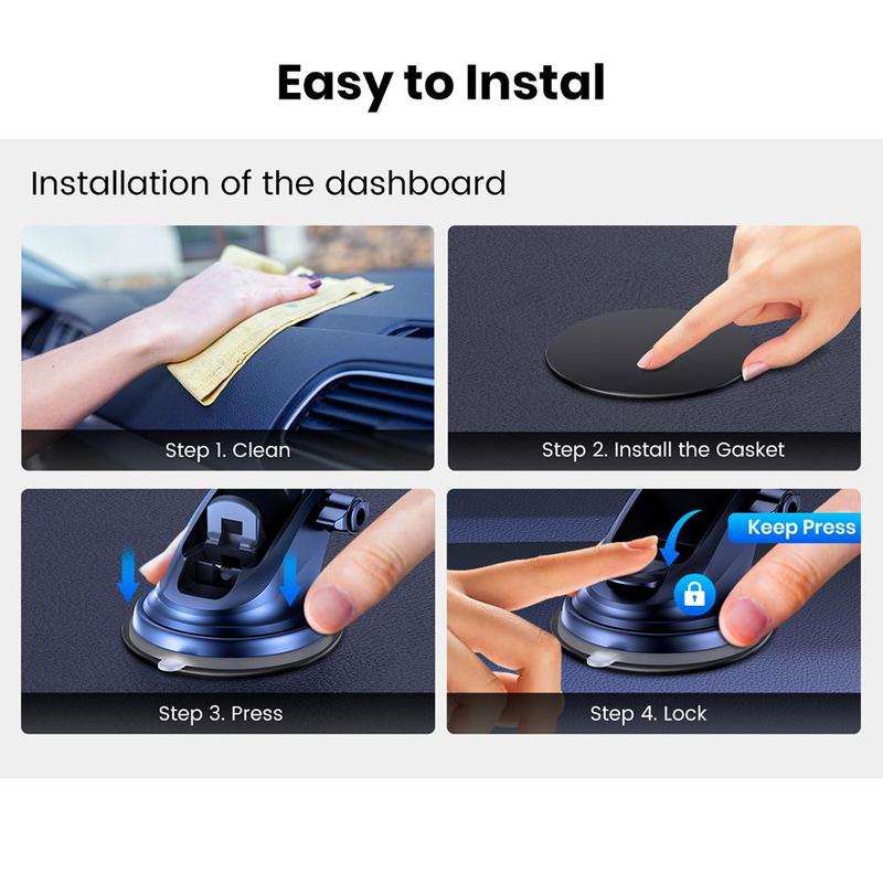 TOPK Car Phone Holder for Dashboard & Windscreen, 360° Rotatable Mobile Phone Holder, Universal Car Phone Navigation Bracket, Car Accessories