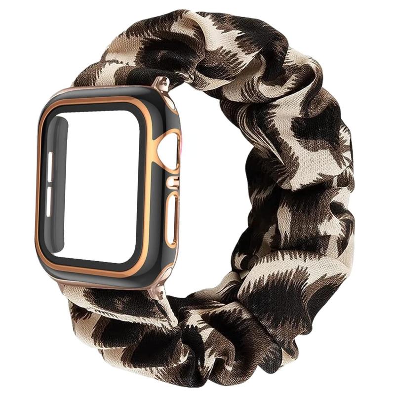 Scrunchie Design Watch Band, Elastic No Buckles Design Watch Band for Women, Fashion Replaceable Watch Band Compatible with iWatch Series 8 7 6 5 4 3 2 1 SE