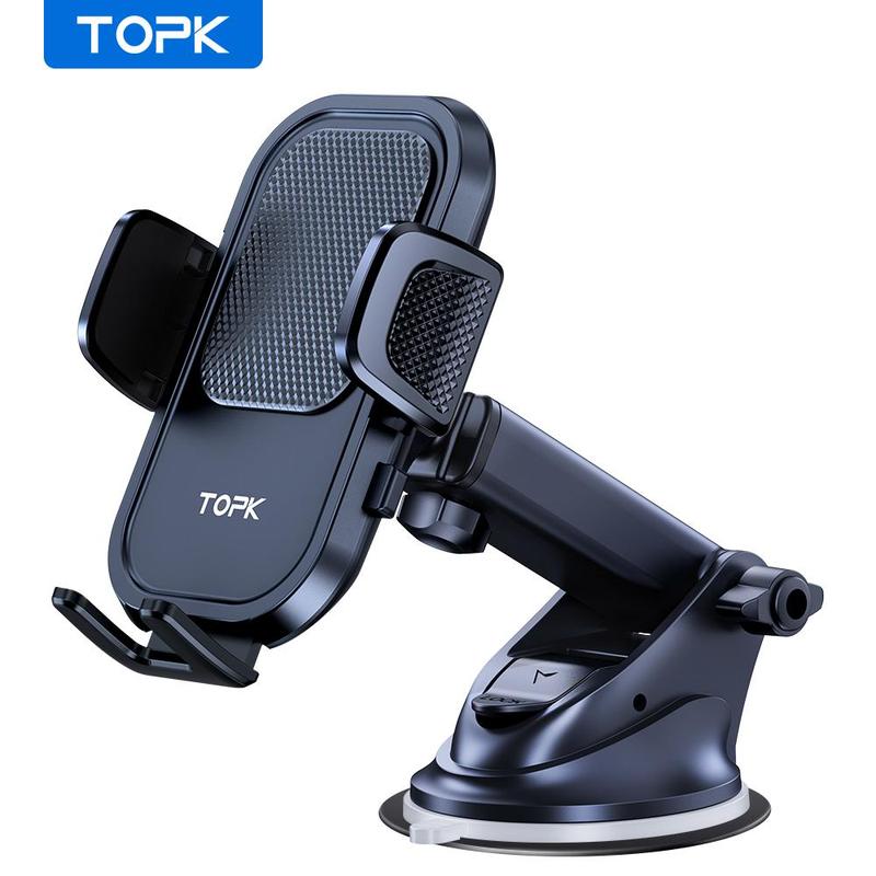 TOPK Car Phone Holder for Dashboard & Windscreen, 360° Rotatable Mobile Phone Holder, Universal Car Phone Navigation Bracket, Car Accessories