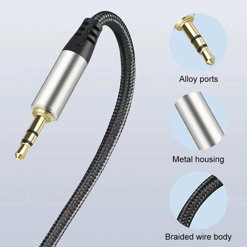 Premium 2-in-1 3.5mm Audio Cable, 1 to 2 Aux Audio Jack Cable, Audio & Video Accessories for Headphone Speaker