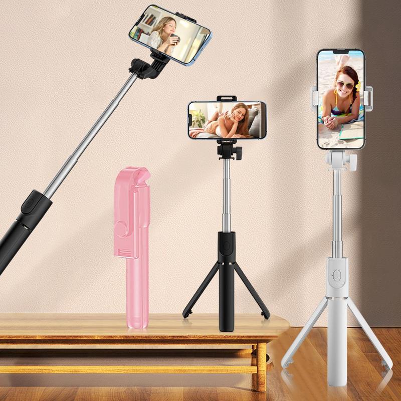 Portable Selfie Stick, 360-Degree Rotatable Phone Holder, Handheld Selfie Stick, Mobile Phone Accessories for Live Streaming, Vlogging, Travel