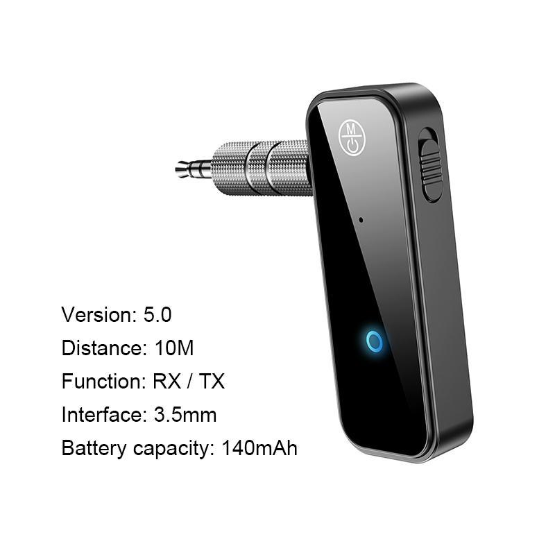 Wireless Transmitter Receiver, Wireless Adapter, 3.5mm Aux Jack Stereo Audio Input Output, Compatible with TV Car Headphone Speakers iPhone PC