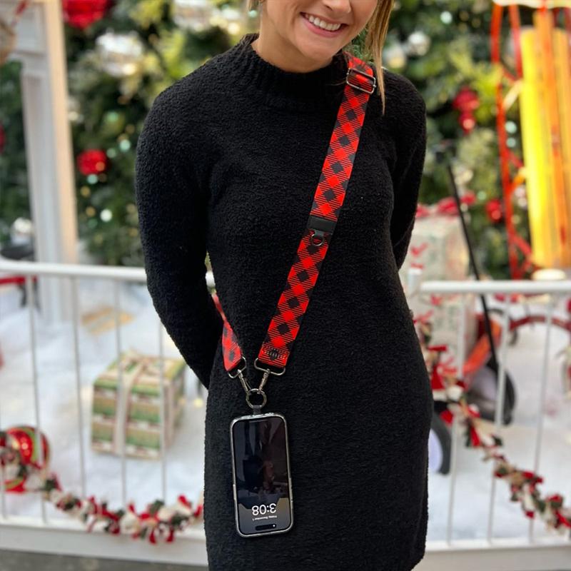 Clip & Go Christmas Strap - Adjustable Crossbody Strap for Your Phone with Detachable Wristlet Accessories Smartphone