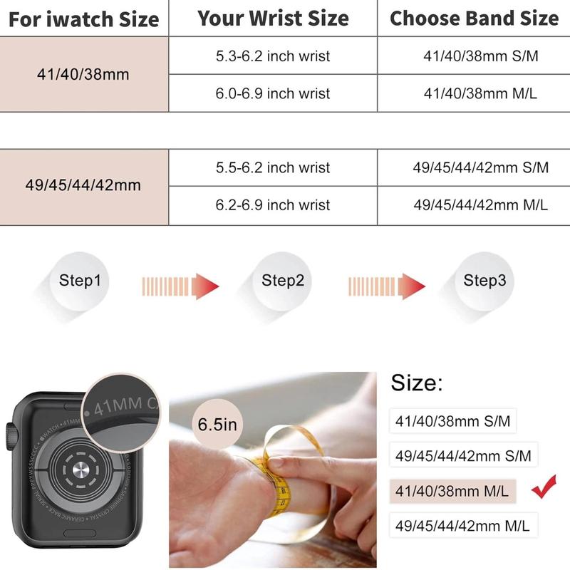 Scrunchie Design Watch Band, Elastic No Buckles Design Watch Band for Women, Fashion Replaceable Watch Band Compatible with iWatch Series 8 7 6 5 4 3 2 1 SE