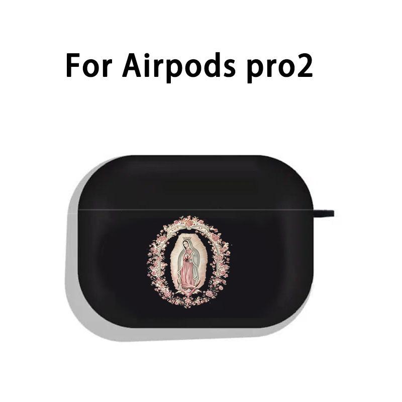 Elegant Religious Icon Design Earphone Case with Hiking Buckle, Shockproof & Anti-fall TPU Earphone Cover for AirPods 1 2, 3, Pro, Pro 2, Gift for Friend