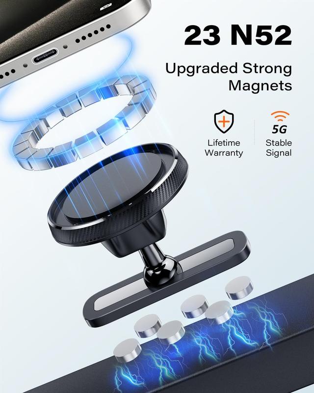 Gym Magnetic Gym Phone Holder for Magsafe, 360 Adjustable, Gym Accessories Dual Magnetic Phone Holder for Gym, Alloy Base and Joint, Compatible with Magsafe iPhone 16 15 14 13 12 Series, Fitness Accessory