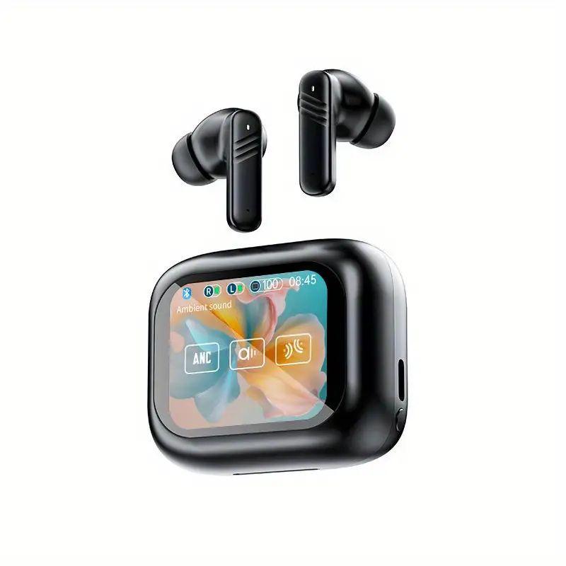 Touch Screen Earbuds ANC Noise Cancellation Bluetooth Earphones Wireless TWS Bluetooth V5.4 Full Color Display Earphone Full Color Display, Noise Cancelling Bluetooth Headphones , In-Ear Headphones for iPhone and iPod Sports Fitness Running Music Lovers