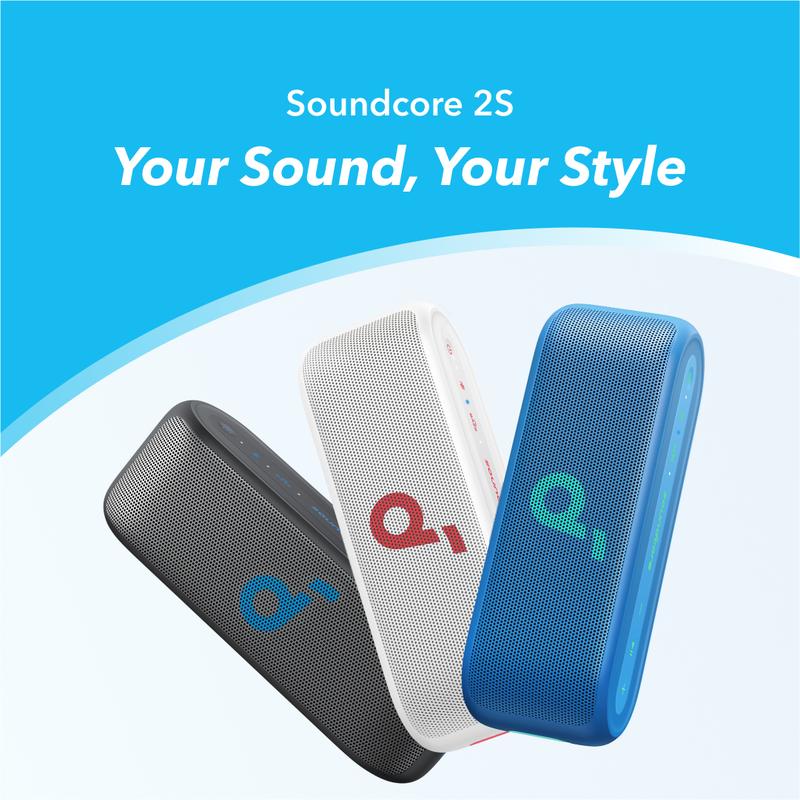 Soundcore Select 2S, Portable Bluetooth Speaker with 20W Stereo Sound, BassUp Technology, 16-Hour Playtime, Wireless Stereo Pairing, and IPX7 Waterproof for Hiking, Biking, and Outdoor Adventures