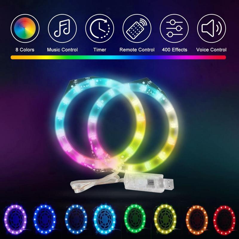 RGB LED Light Strip for PS5  PS5 Silm Game Console, 1 Count USB Powered LED Light Strip Ring Kit with Remote Control, Decorative Accessory for PS5