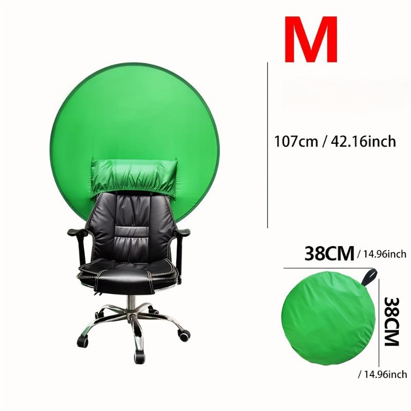 Green Screen Backdrop Collapsible Video Studio Vlogging Streaming Background With Chair Mount