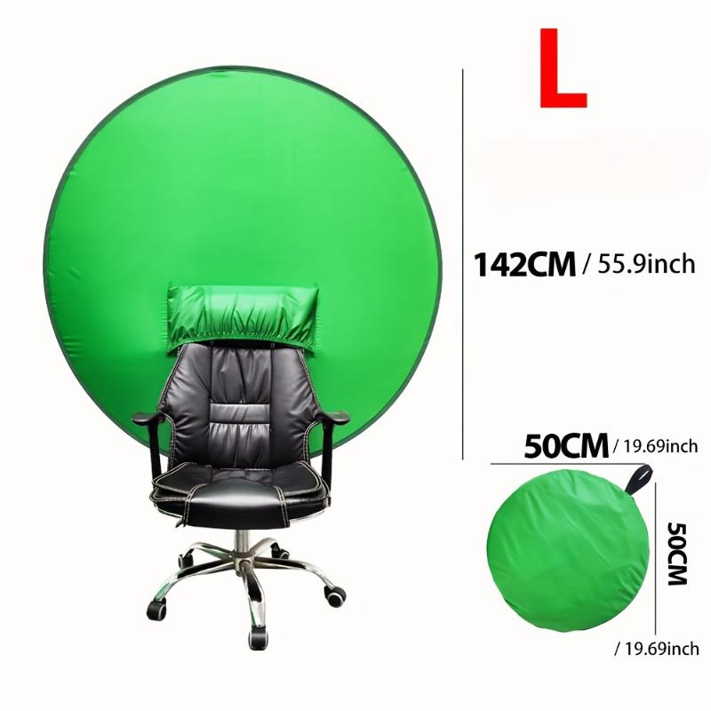 Green Screen Backdrop Collapsible Video Studio Vlogging Streaming Background With Chair Mount