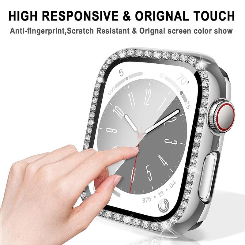 Artificial Rhinestone Decor Watch Case, 3 Counts Anti-scratch Watch Protective Cover, Smart Watch Protective Case Compatible with Apple Watch Series 8 7 6 Se 5 4