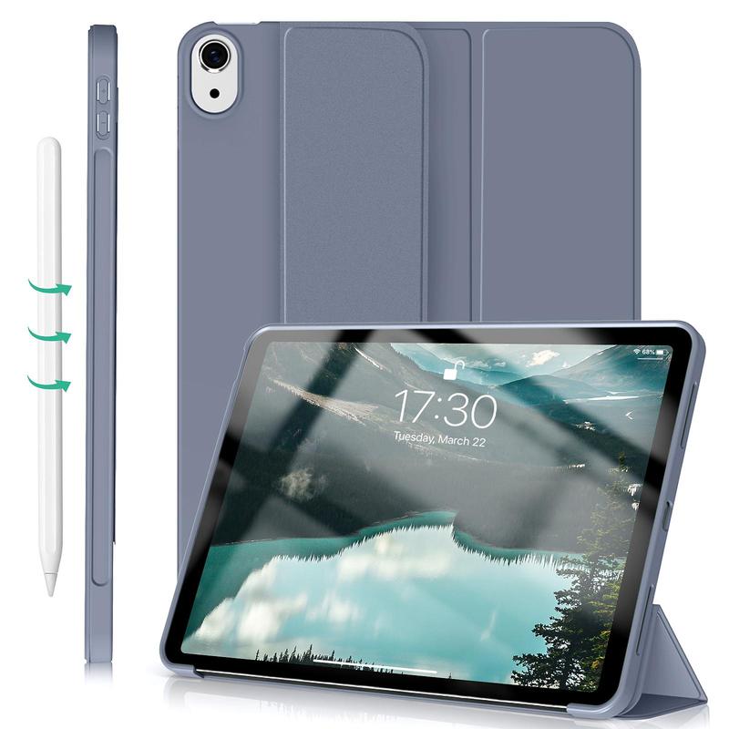 Solid Color Tablet Case, Anti-fingerprint Tablet Protective Cover without Pencil Holder, Auto Sleep & Wake Tablet Protector Cover Compatible with iPad for Daily Use