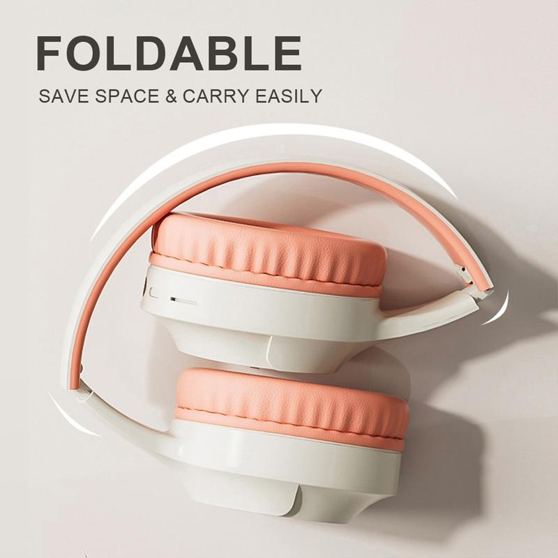 Wireless Headphones for Fall, Bluetooth Headphones with Colorful LED Lights, Kids Foldable Over Ear Headphones with Built-in Microphone, 60H Playtime