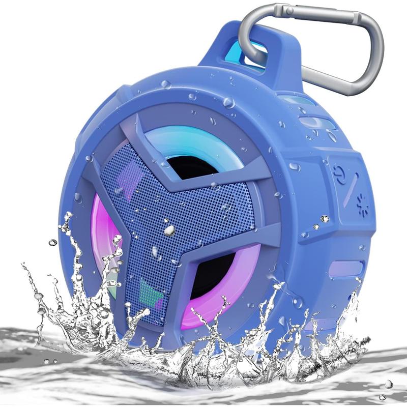 Waterproof Bluetooth Shower Speaker, IPX7 Floating Portable Wireless 24H Playtime with RGB Light Audio Compact Audio Compact