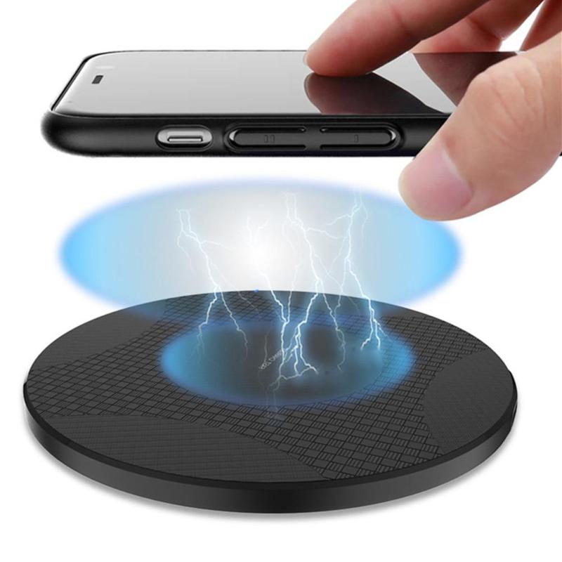 10W Ultra-thin Wireless Charger Pad with Type-C Cable, Desktop Mobile Phone Fast Charging Station Phone Holder for iPhone 15 14 13 12 11 8 XR Samsung Xiaomi Series