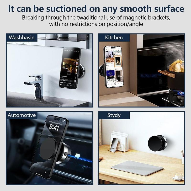 Electric Suction Cup Car Holder, 360° Rotatable Magnetic Cellphone Car Holder, Universal Phone Holder Car Magnetic Navigation Holder, Car Interior Accessories, Car Accessories