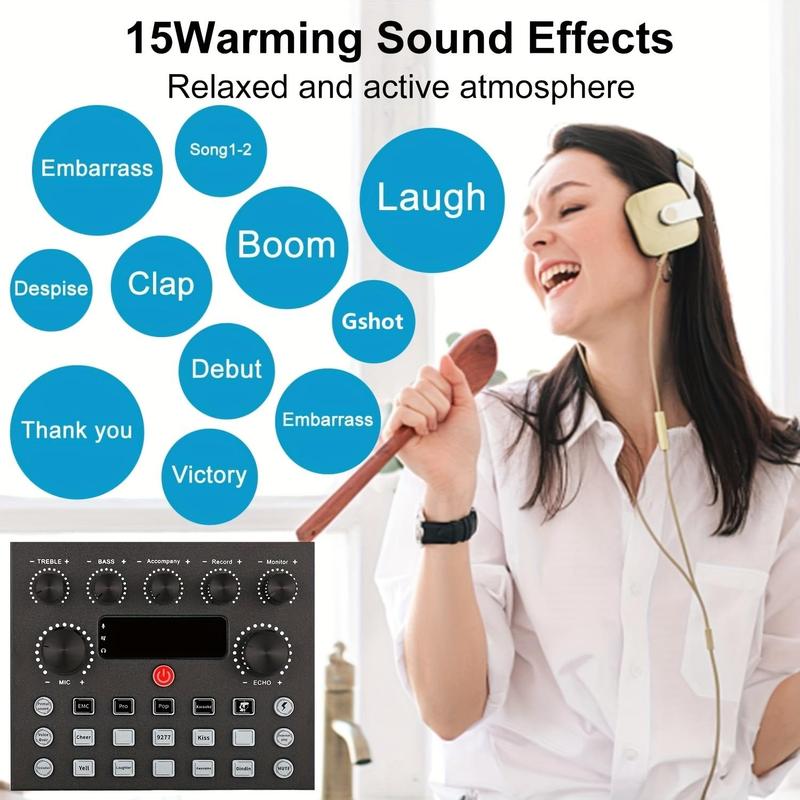 Professional Podcast Studio Equipment, 1 Count USB Rechargeable Microphone & Audio Interface & Sound Card, Live Streaming Equipment for YouTube