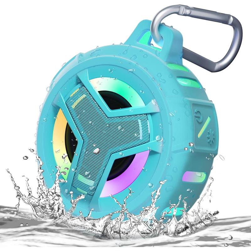 Waterproof Bluetooth Shower Speaker, IPX7 Floating Portable Wireless 24H Playtime with RGB Light Audio Compact Audio Compact