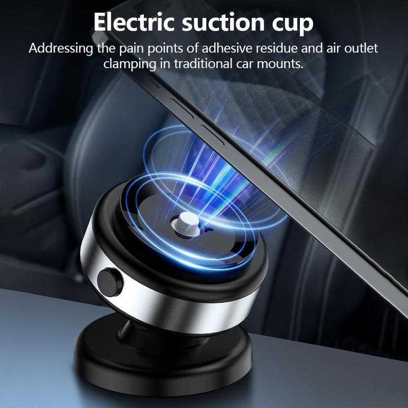 Electric Suction Cup Car Holder, 360° Rotatable Magnetic Cellphone Car Holder, Universal Phone Holder Car Magnetic Navigation Holder, Car Interior Accessories, Car Accessories