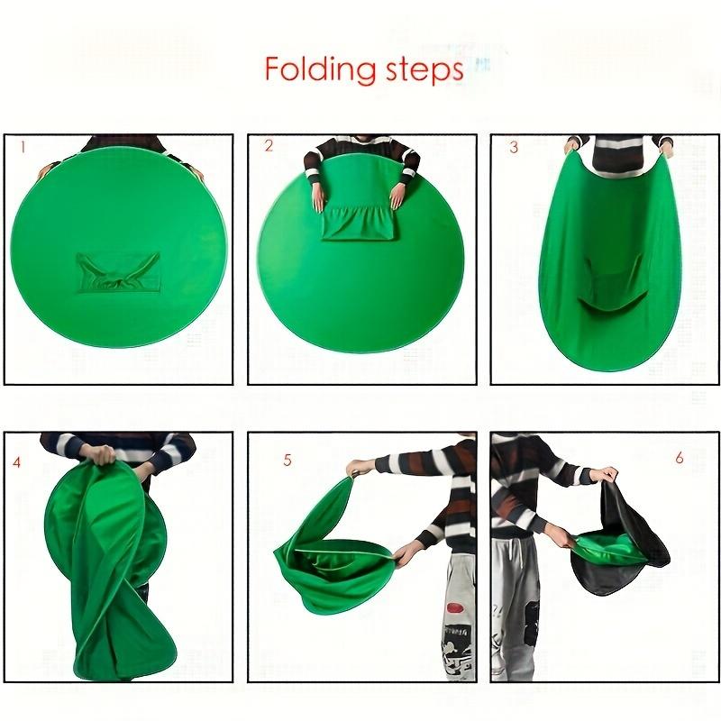 Green Screen Backdrop Collapsible Video Studio Vlogging Streaming Background With Chair Mount