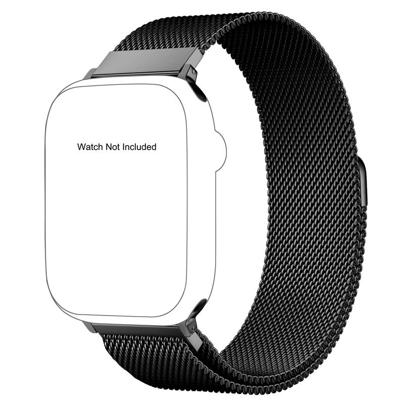 Compatible with Apple Watch Band Series 9, Ultra 2, SE, Ultra 8 7 6 5 4 3 2 1 38mm 40mm 41mm 42mm 44mm 45mm 49mm Women and Men(Band Only), Stainless Steel Mesh Loop Magnetic Clasp Replacement