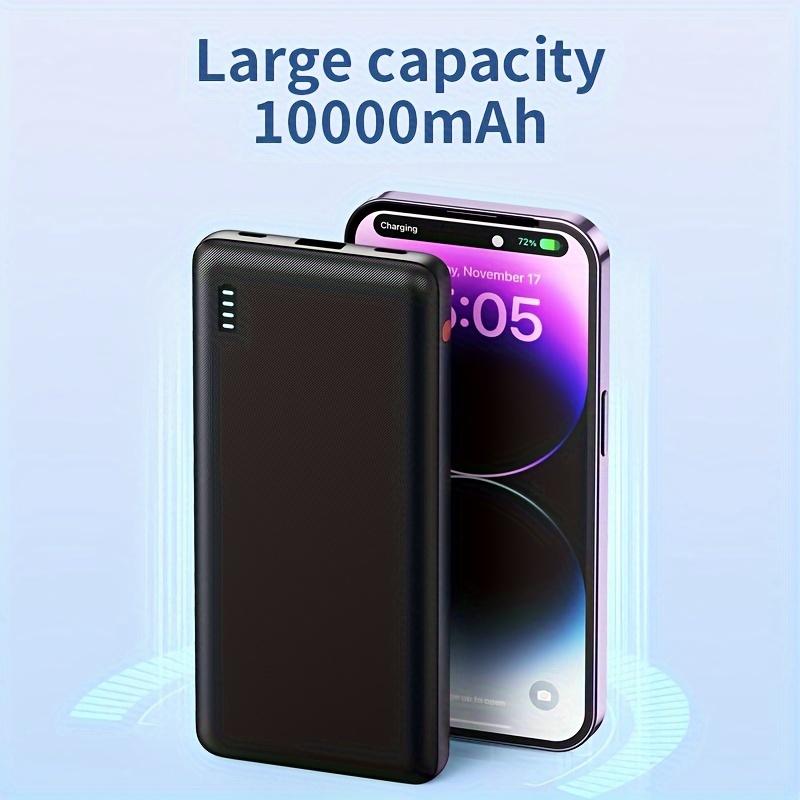 10000MAh Portable Mobile Power Pack, with LED Power Display, Outdoor Emergency Backup Battery Pack, USB Type-C Micro Interface, Suitable for iPhone,Android and Other Mobile Phones, USB-A Output Compatible with Mobile Digital Electronic Devices