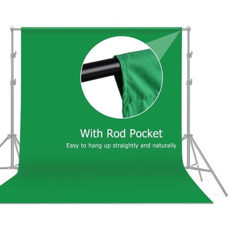 3 * 3m   10 * 10ft Professional Green Screen Backdrop Studio Photography Background Washable Durable Polyester-Cotton Fabric Seamless One-Piece Design for Portrait Product Shooting