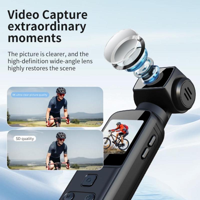 Video Blog Camera, 4K 270 Degree Rotatable Video Camera with 1.33 Inch CMOS, Anti-shake Action Camera for Video & Video Blog