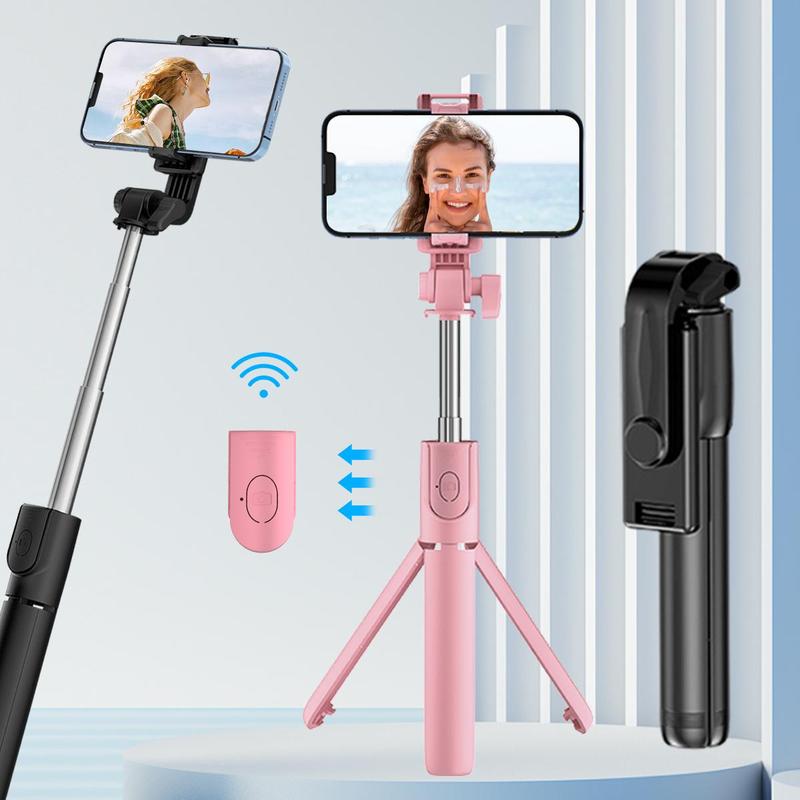 Battery Powered Portable Selfie Stick, 360-Degree Rotatable Live Streaming Remote Control Selfie Stick, Phone Tripod for Travel, Outdoor Photographing Use