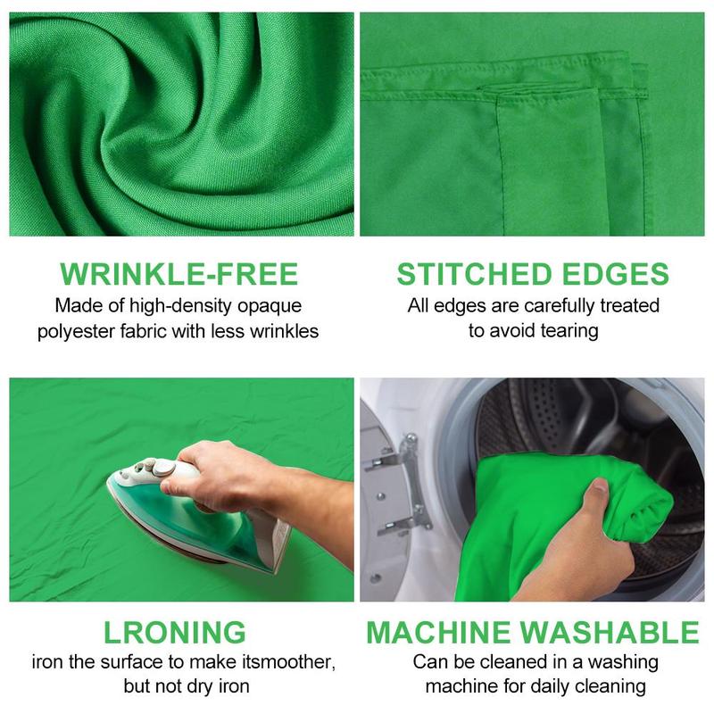 Green Background Cloth, Green Screen Background, Polyester Fiber Green Screen Background Cloth for Video Studio Photography Live Edit