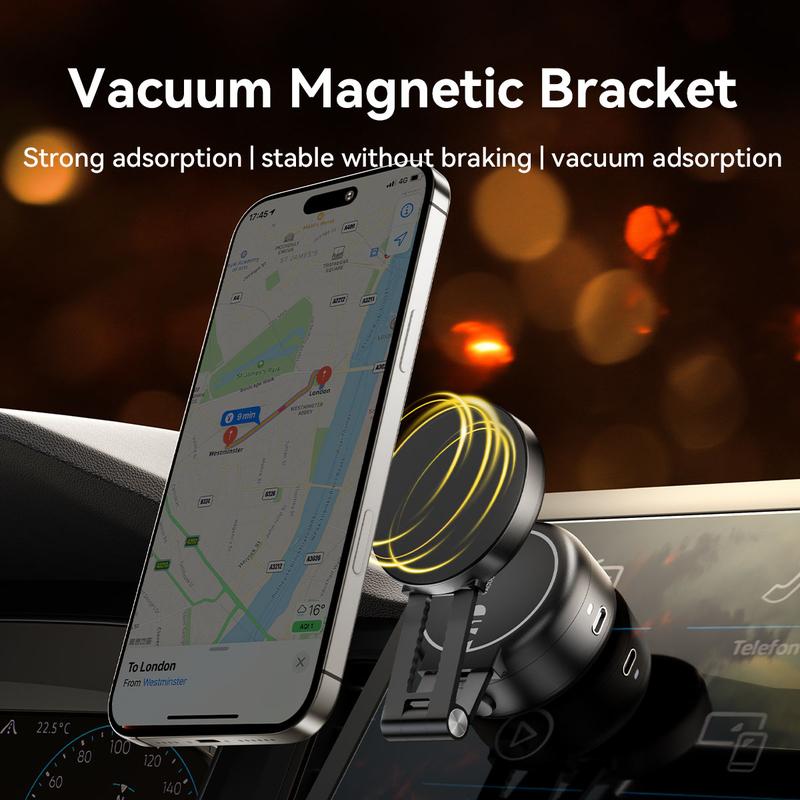 Electric Suction Cup Phone Holder, 360° Rotatable Magnetic Movable Car Phone Mount,Portable and Foldable, Universal Navigation Bracket For Car Gym Travel,Holder For Most Mobile Phones，Needs to be Recharged