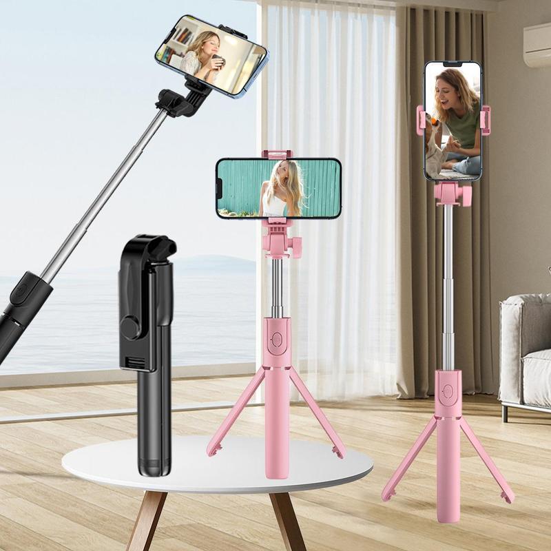 Battery Powered Portable Selfie Stick, 360-Degree Rotatable Live Streaming Remote Control Selfie Stick, Phone Tripod for Travel, Outdoor Photographing Use