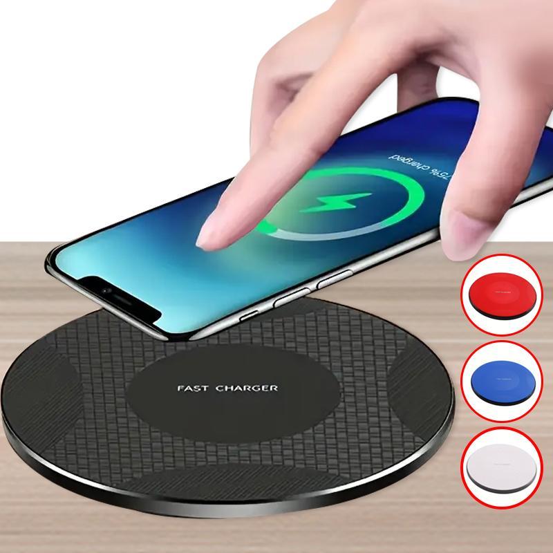 10W Ultra-thin Wireless Charger Pad with Type-C Cable, Desktop Mobile Phone Fast Charging Station Phone Holder for iPhone 15 14 13 12 11 8 XR Samsung Xiaomi Series