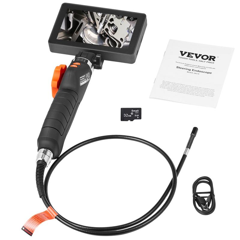 VEVOR Articulating Borescope Camera with Light, Two-Way Articulated Endoscope Inspection Camera with 6.4mm Tiny Lens, 5