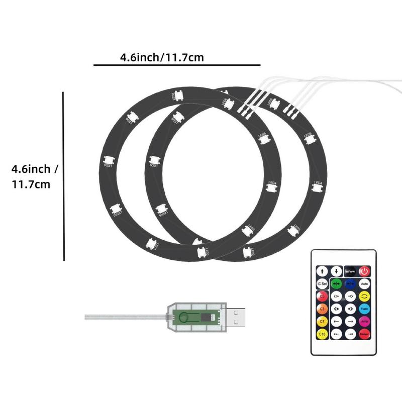 RGB LED Light Strip for PS5  PS5 Silm Game Console, 1 Count USB Powered LED Light Strip Ring Kit with Remote Control, Decorative Accessory for PS5