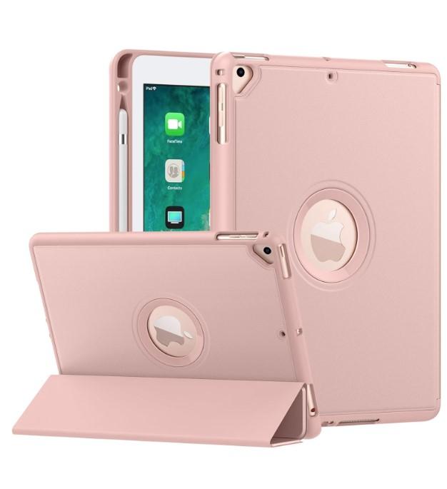 Case for iPad 6th   5th Generation (2018   2017Model, 9.7 Inch) with Apple Pen Holder, Slim Hollow Logo Smart Cover for iPad 9.7 inch, Also Fit iPad...