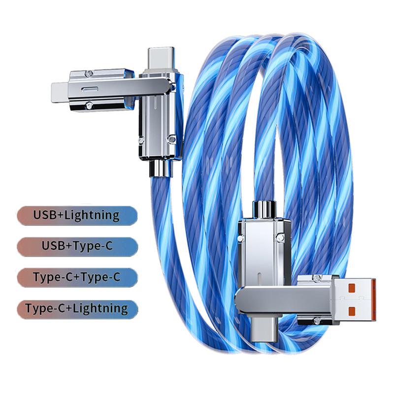 Christmas Gifts PQRQP 4-in-1 Multi USB Charging Cable -MAX 240W Fast Charging & Data Sync, with USB A,Type C, Lightning, for iPhone 16 15, iPad Pro, Samsung & Laptops Smartphone Cellphone Charger Electronic