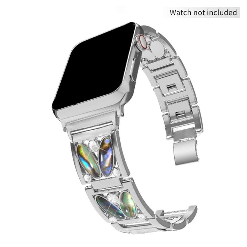 GIROUETTE Rhinestone Watch Band, 1 Count Fashionable Watch Band for Women, Wearable Accessories for Apple Watch Series 9 8 7 6 5 4 3 2