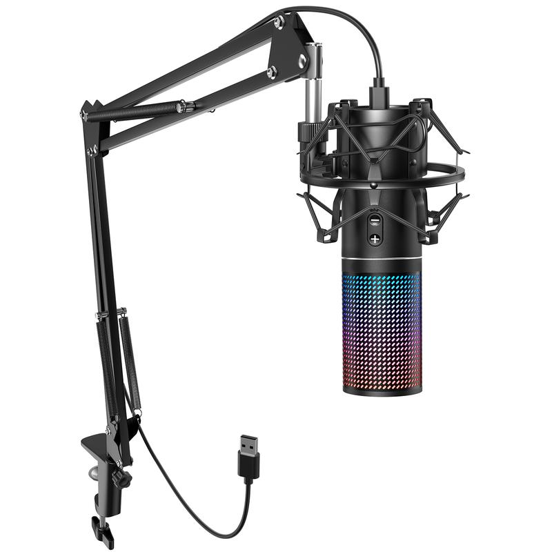 TONOR Q9 USB Gaming Microphone, PC Streaming Mic Kit for PS4 5 Discord Twitch Gamer, Condenser Studio Cardioid Microfono for Podcasting, Recording, Content Creation, Singing with Adjustable Arm Stand