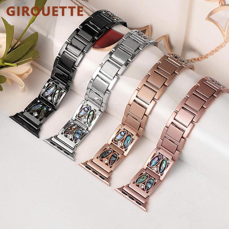 GIROUETTE Rhinestone Watch Band, 1 Count Fashionable Watch Band for Women, Wearable Accessories for Apple Watch Series 9 8 7 6 5 4 3 2