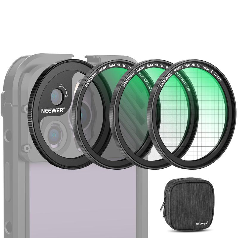 NEEWER 52mm Magnetic Effect Filters for iPhone 14 13 12 Cage with M Lens Mount